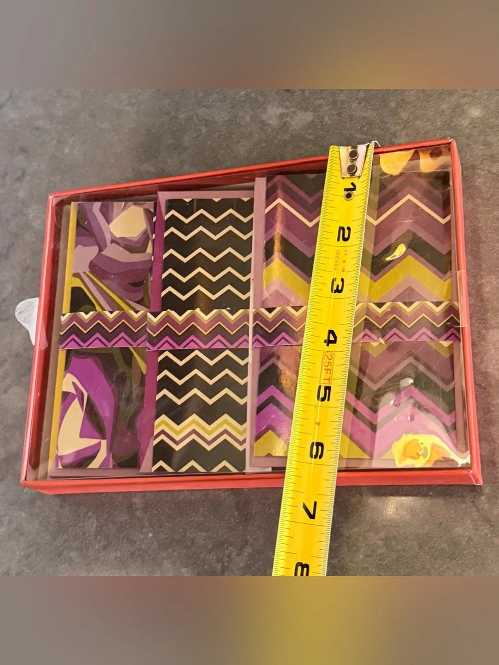 Missoni for Target Purple and Yellow Chevron Note Card Set 12 cards